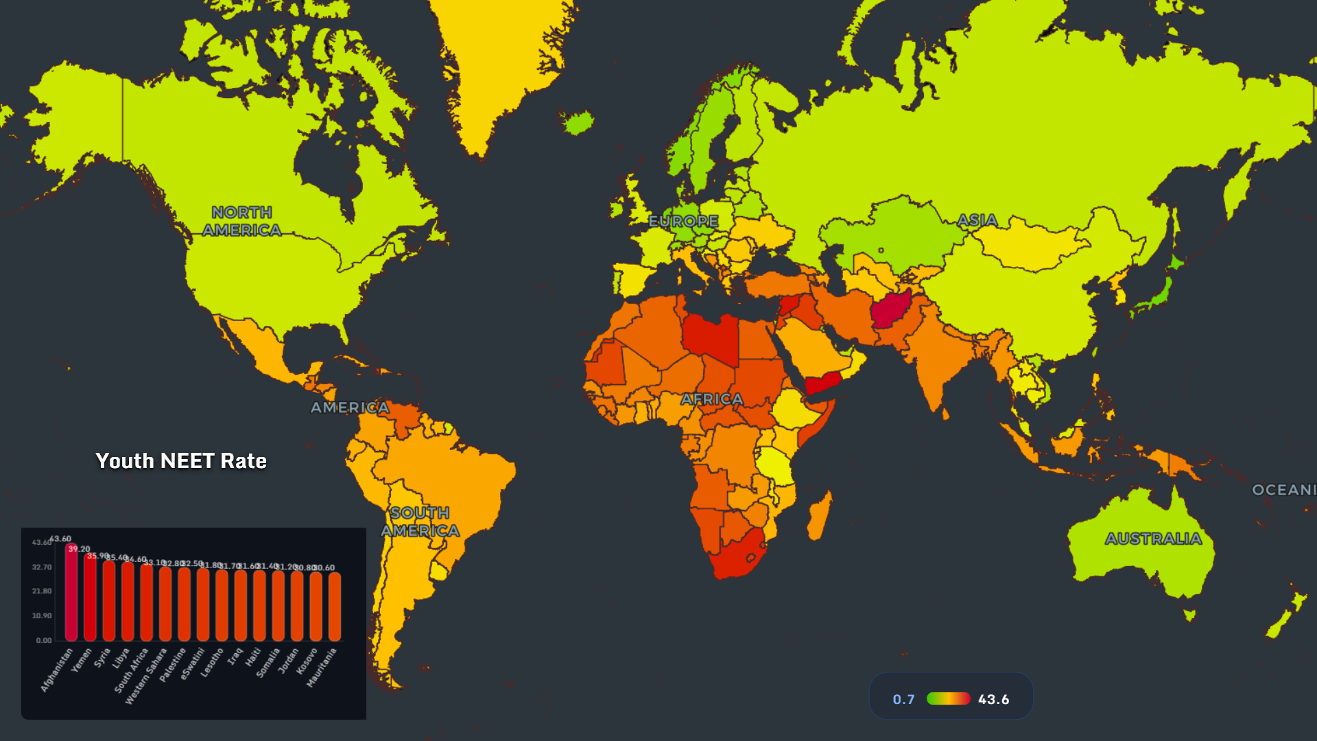 Youth NEET rate map